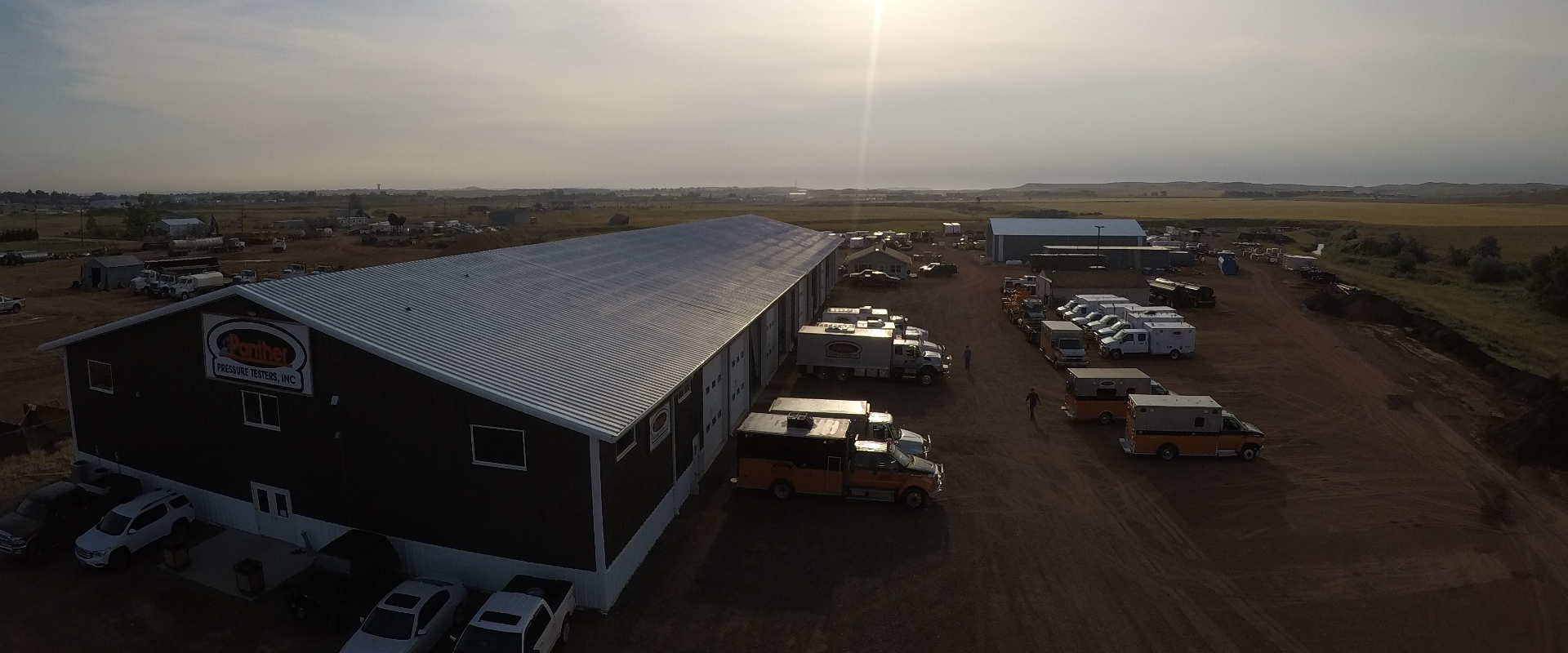 Drone picture of the Panther building in Watford City, North Dakota